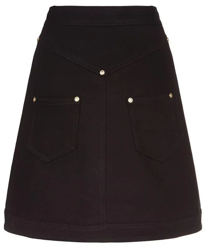 A-Line Denim Mini Skirt with Pockets