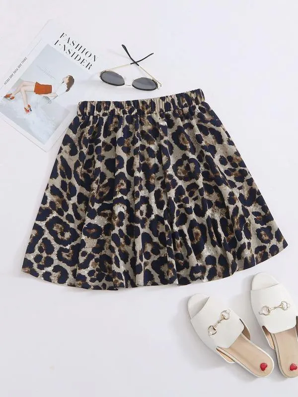 Allover Print Flared Skirt