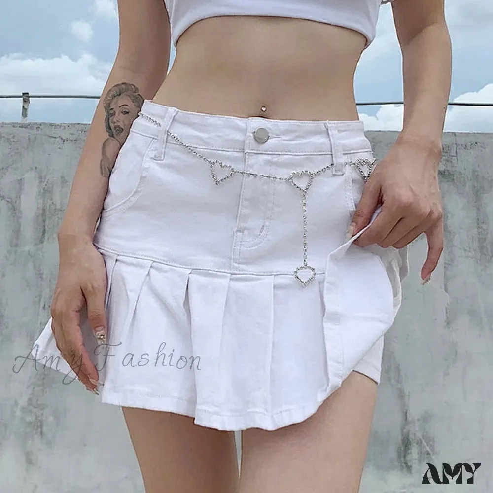 Amy Fashion - High Waist Jeans Ruffles Fashion Shorts