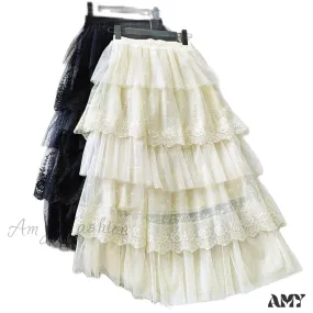 Amy Fashion - Long Elegant Fashion Lace Skirts