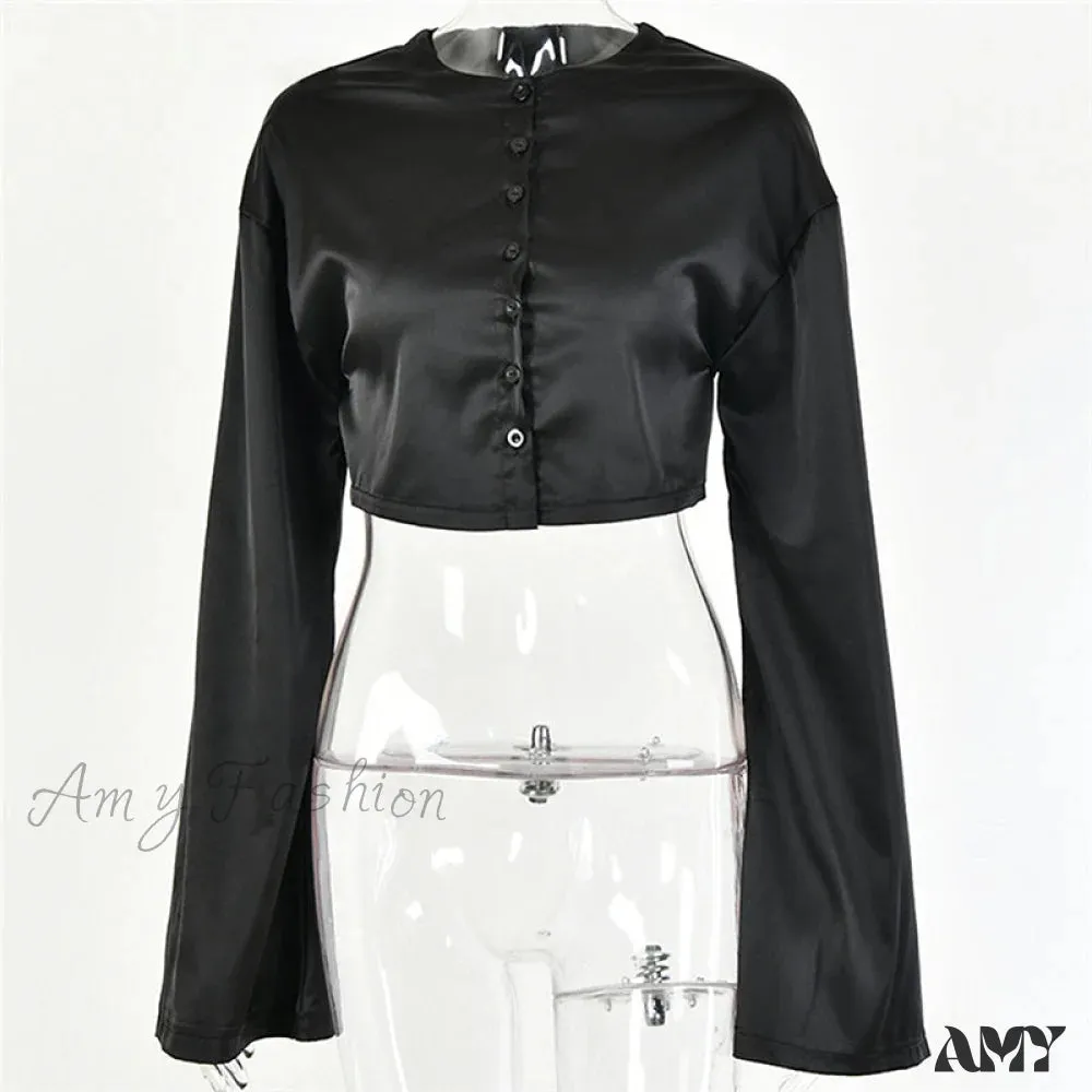 Amy Fashion - White Elegant Satin Skirts