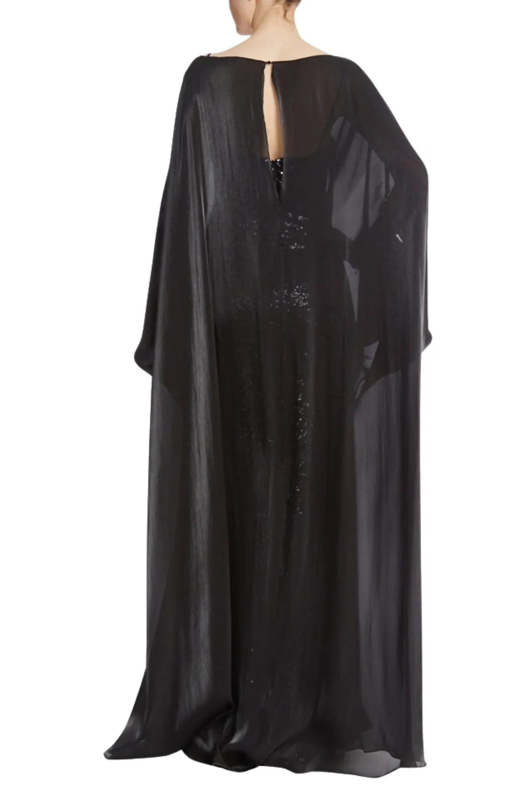 Badgley Mischka Flowy Long-Sleeved Charcoal Caftan - Wholesale