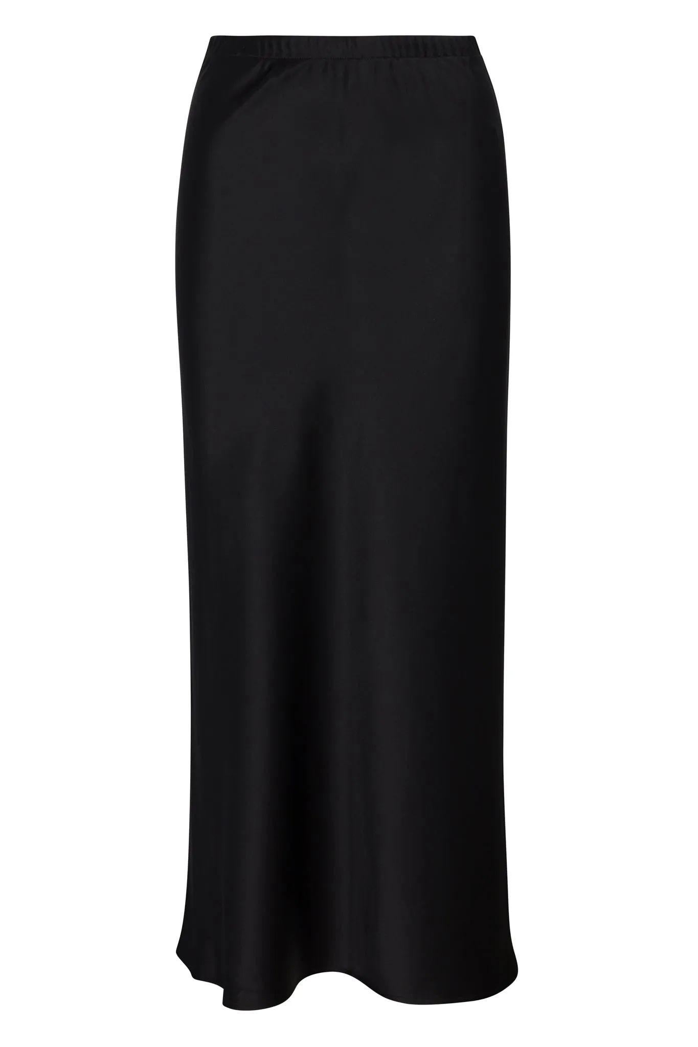 Black Silk Bias Maxi Skirt