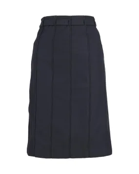 Black Wool Pleated Skirt by Burberry