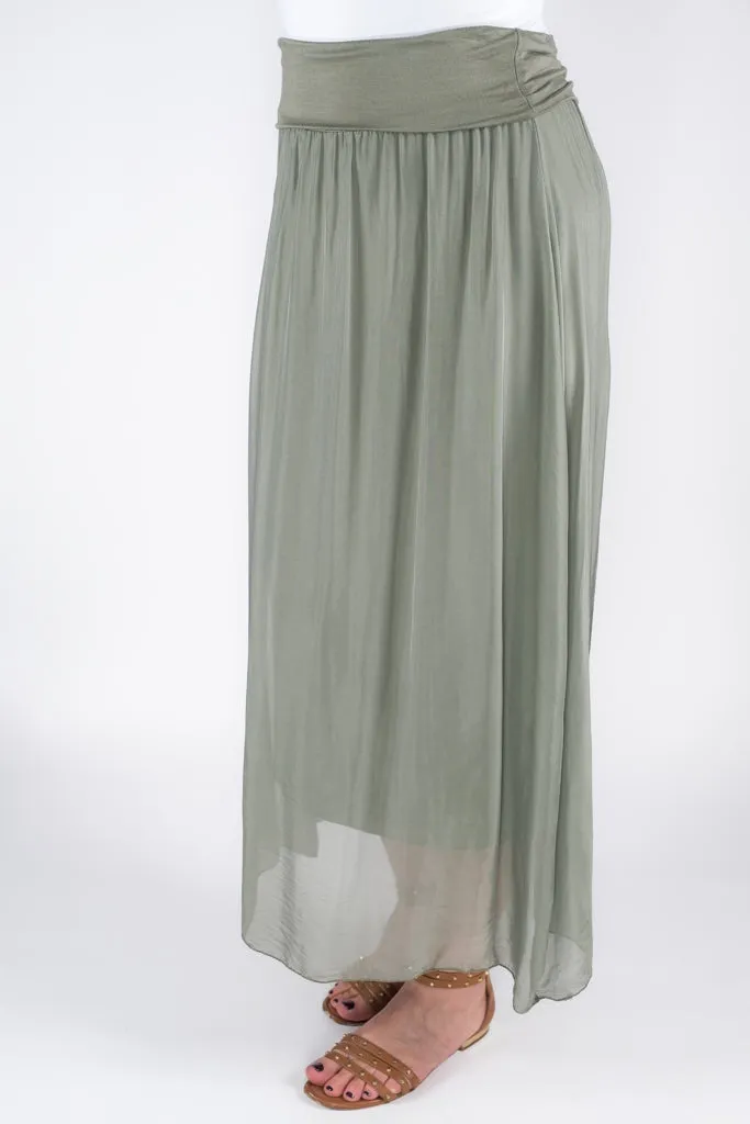 Brenda Silk Foldover Waist Skirt (SL204)