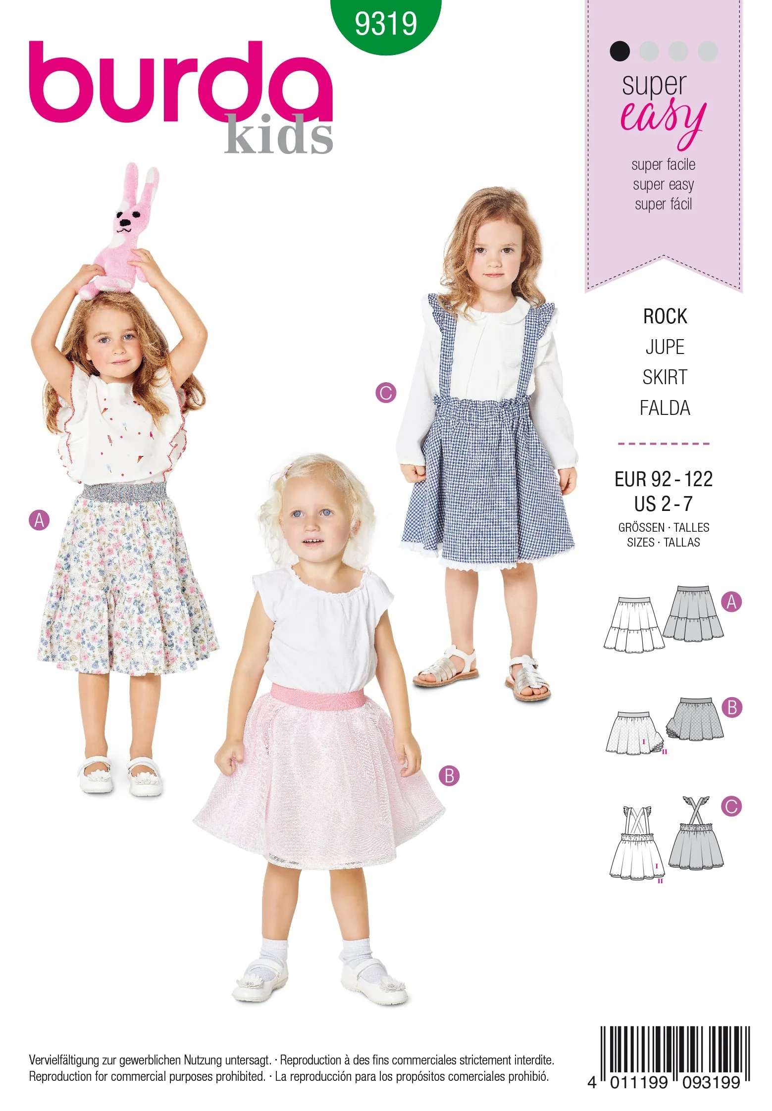 Burda Pattern 9319 Child's pinafore skirt