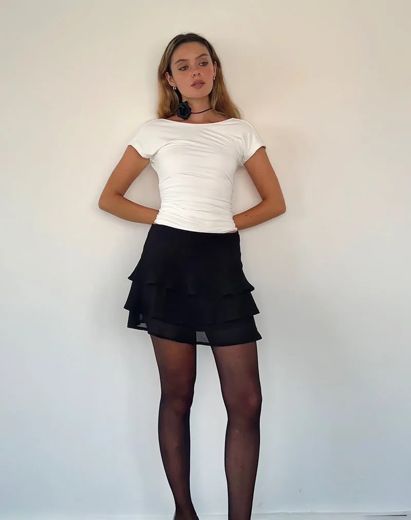 Camigo Ruffle Mini Skirt in Black