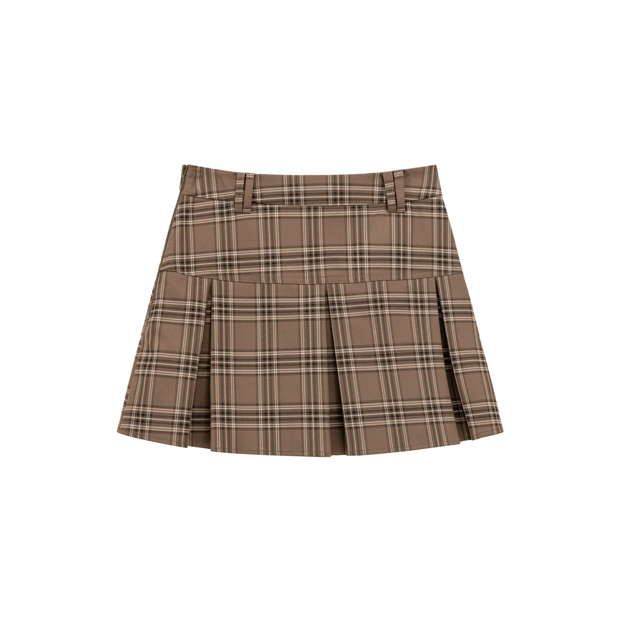 Check Pleated Preppy Mini Skirt