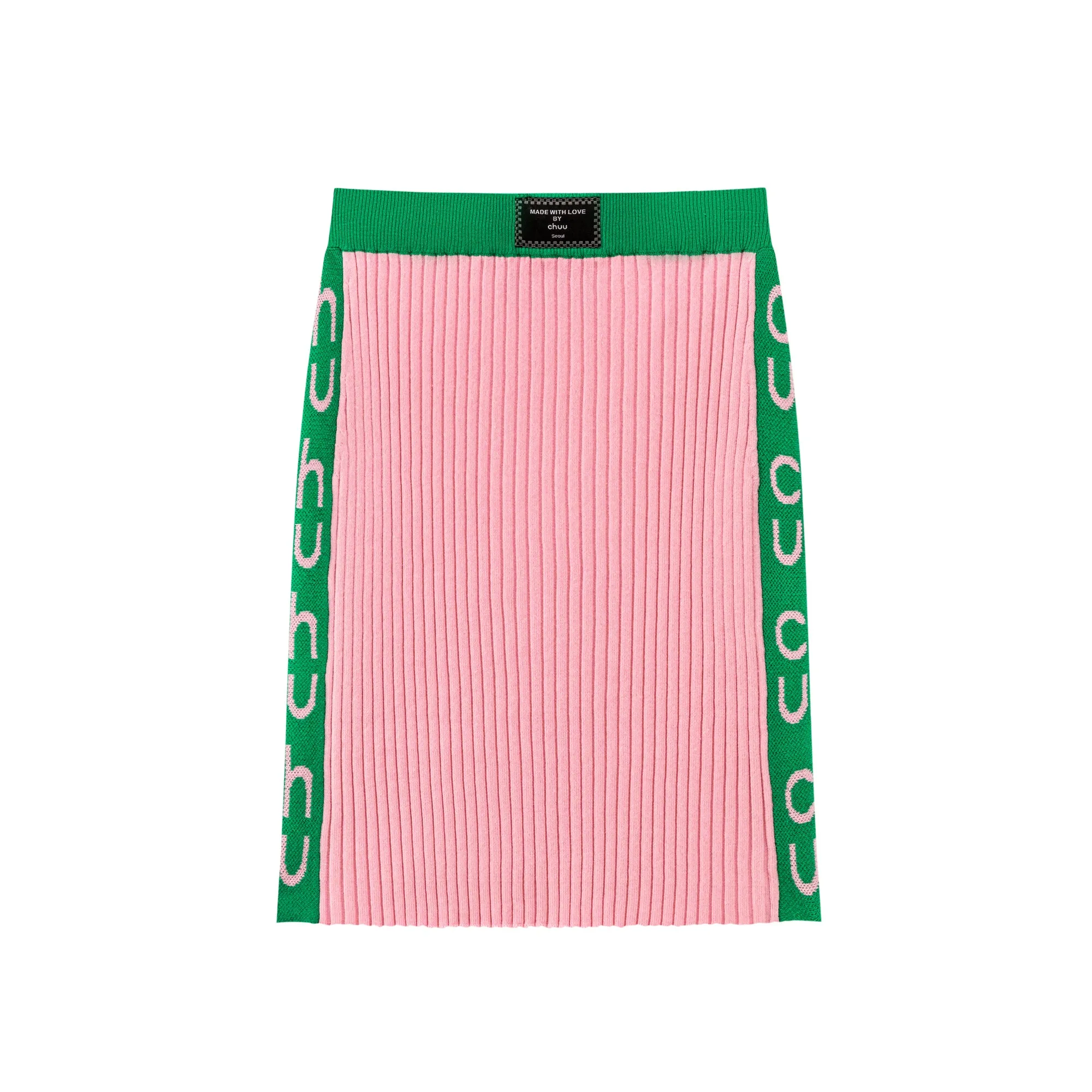 Chuu Logo Slim Knit Skirt