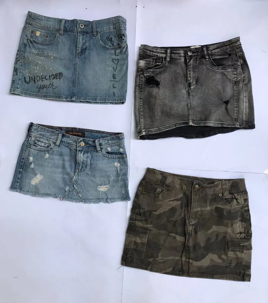 Denim - Mini - skirts (f-485)