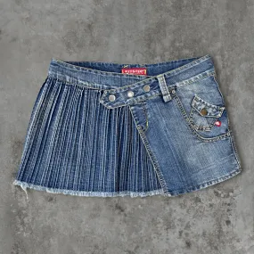 DENIM WRAP MINI SKIRT - W28"