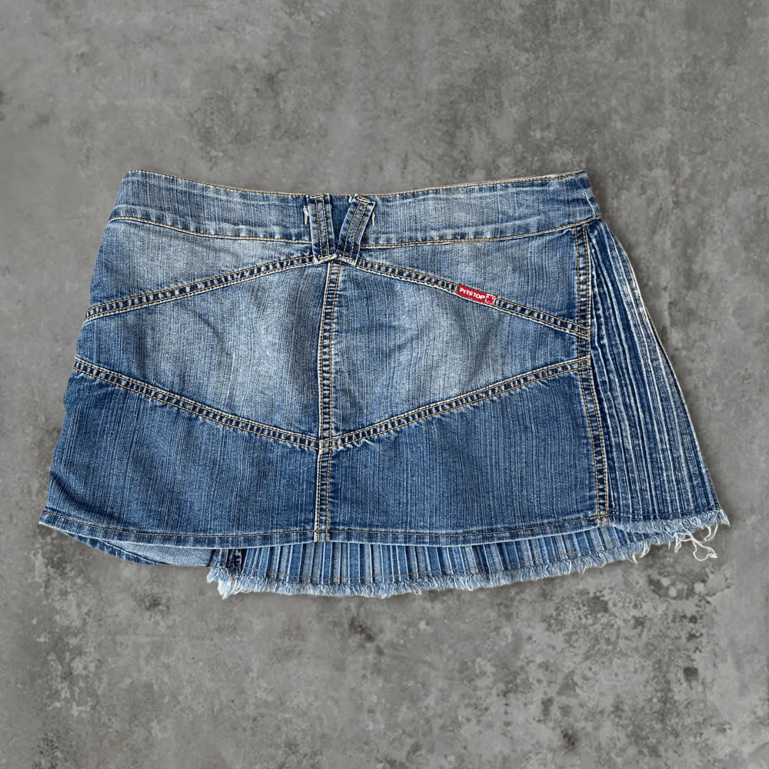 DENIM WRAP MINI SKIRT - W28"