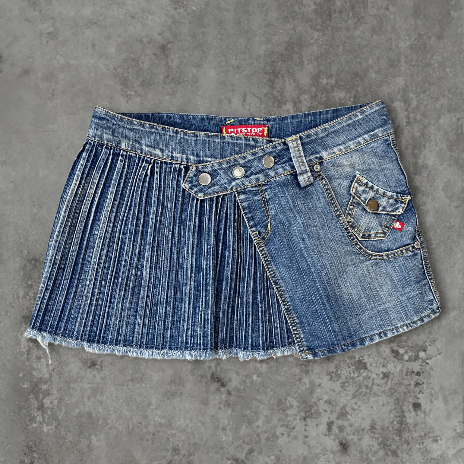 DENIM WRAP MINI SKIRT - W28"