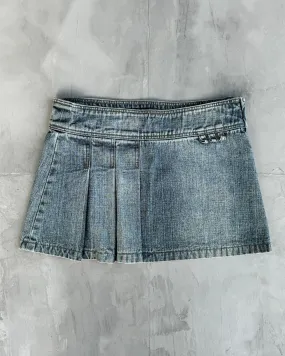 DIESEL DENIM PLEATED MINI SKIRT - S