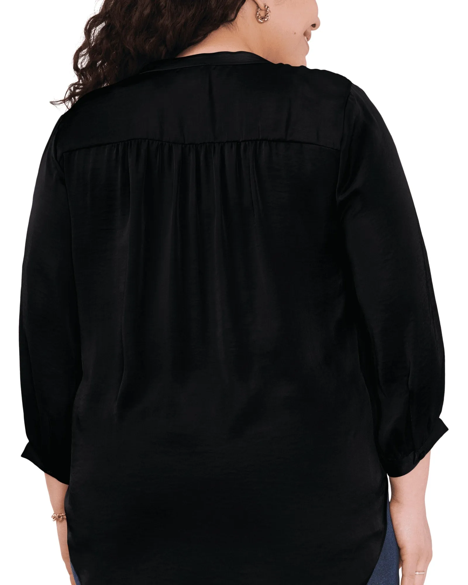 Everley V-Neck Blouse | RICH BLACK