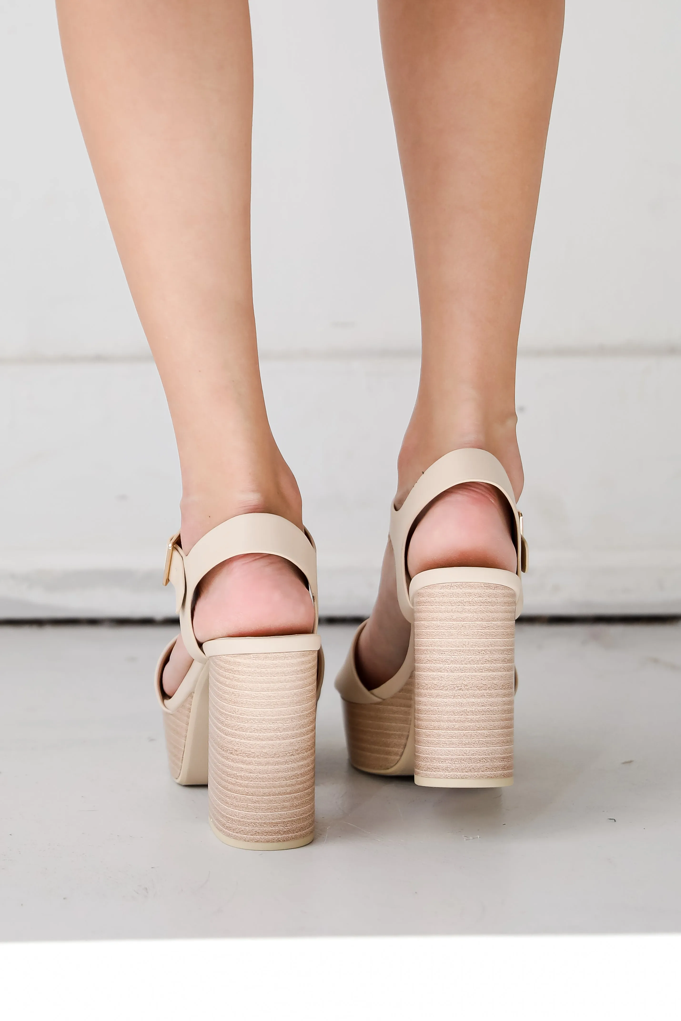 FINAL SALE - Out And About Nude Platform Heels