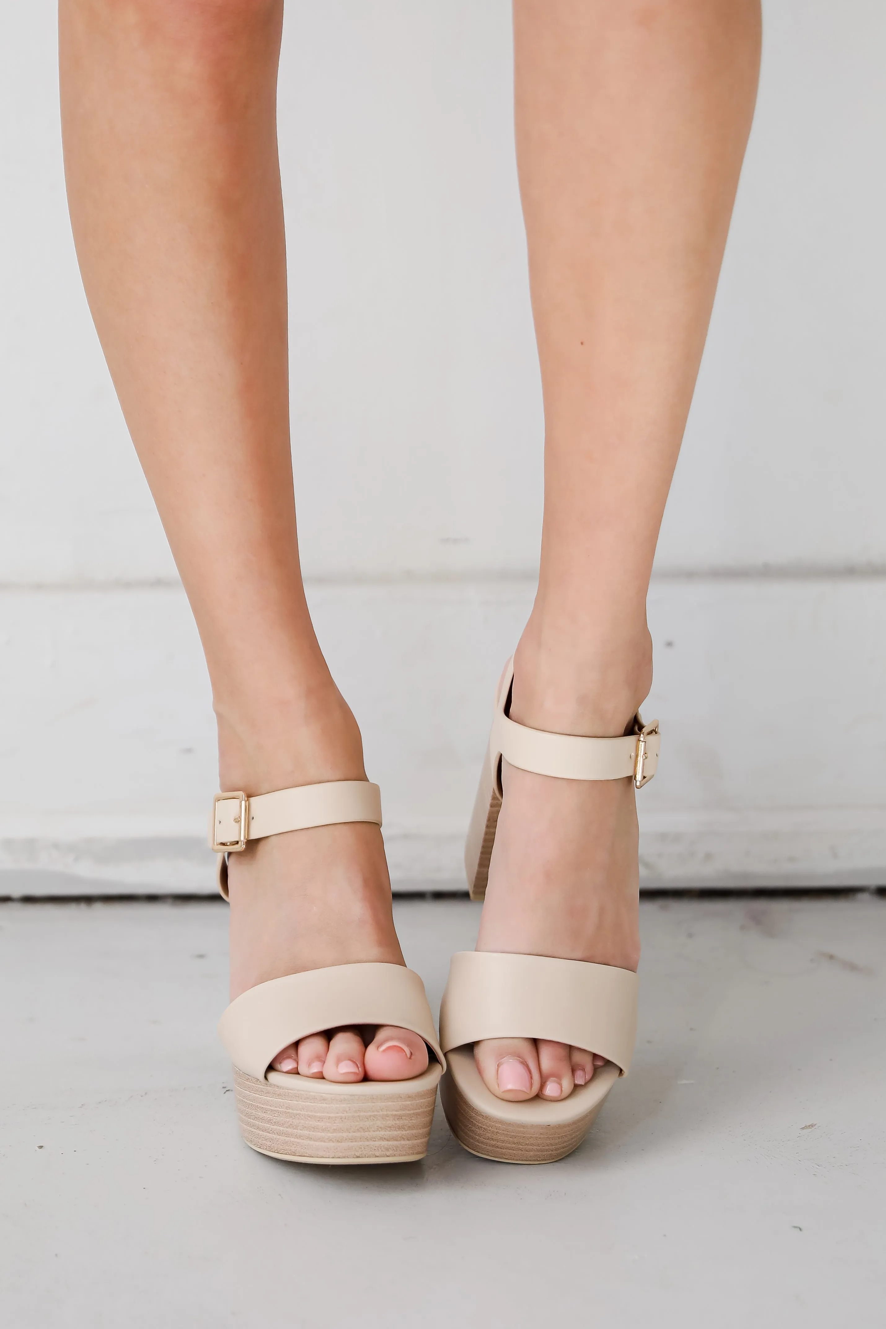 FINAL SALE - Out And About Nude Platform Heels