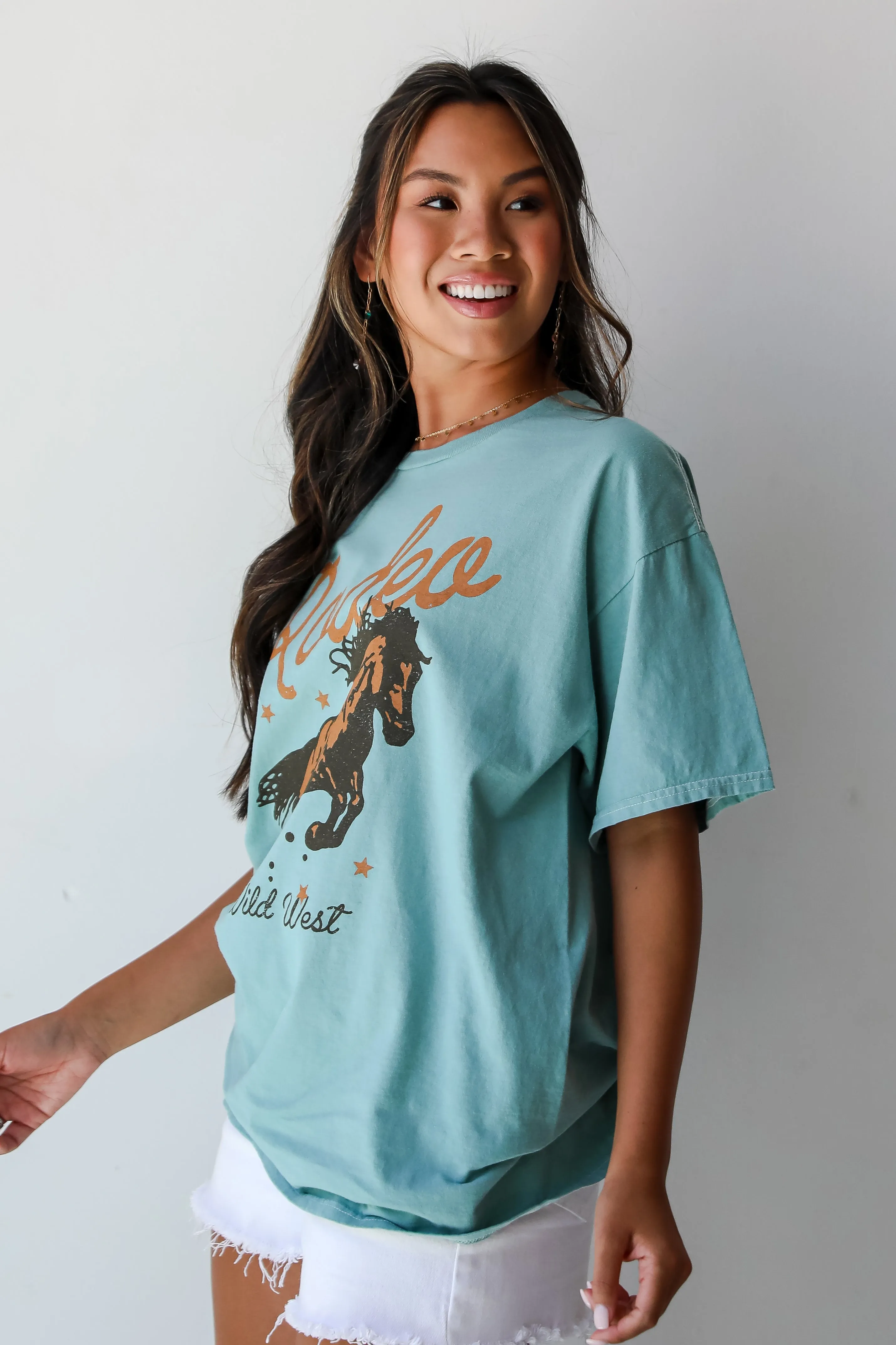 FINAL SALE - Rodeo Teal Graphic Tee