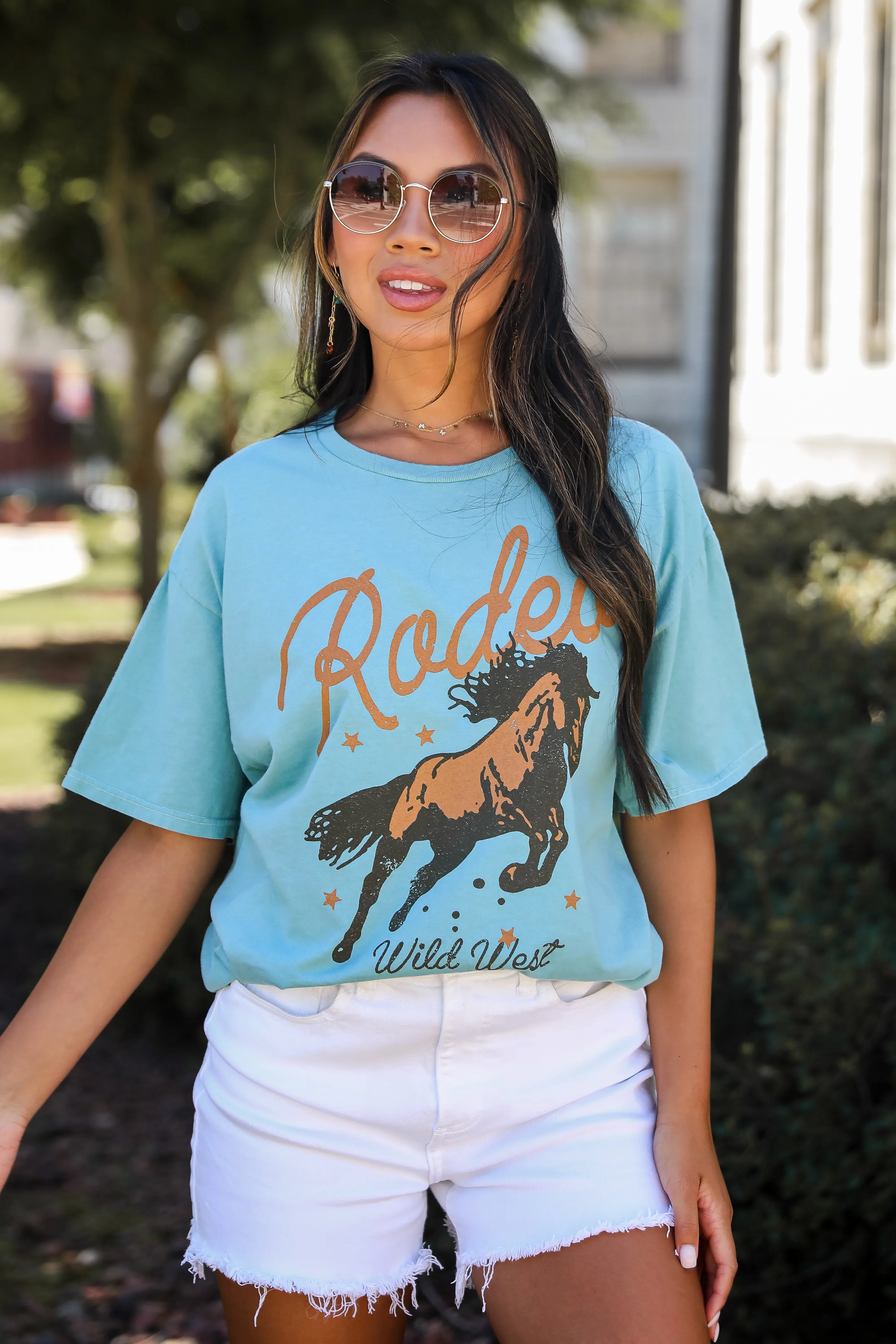 FINAL SALE - Rodeo Teal Graphic Tee