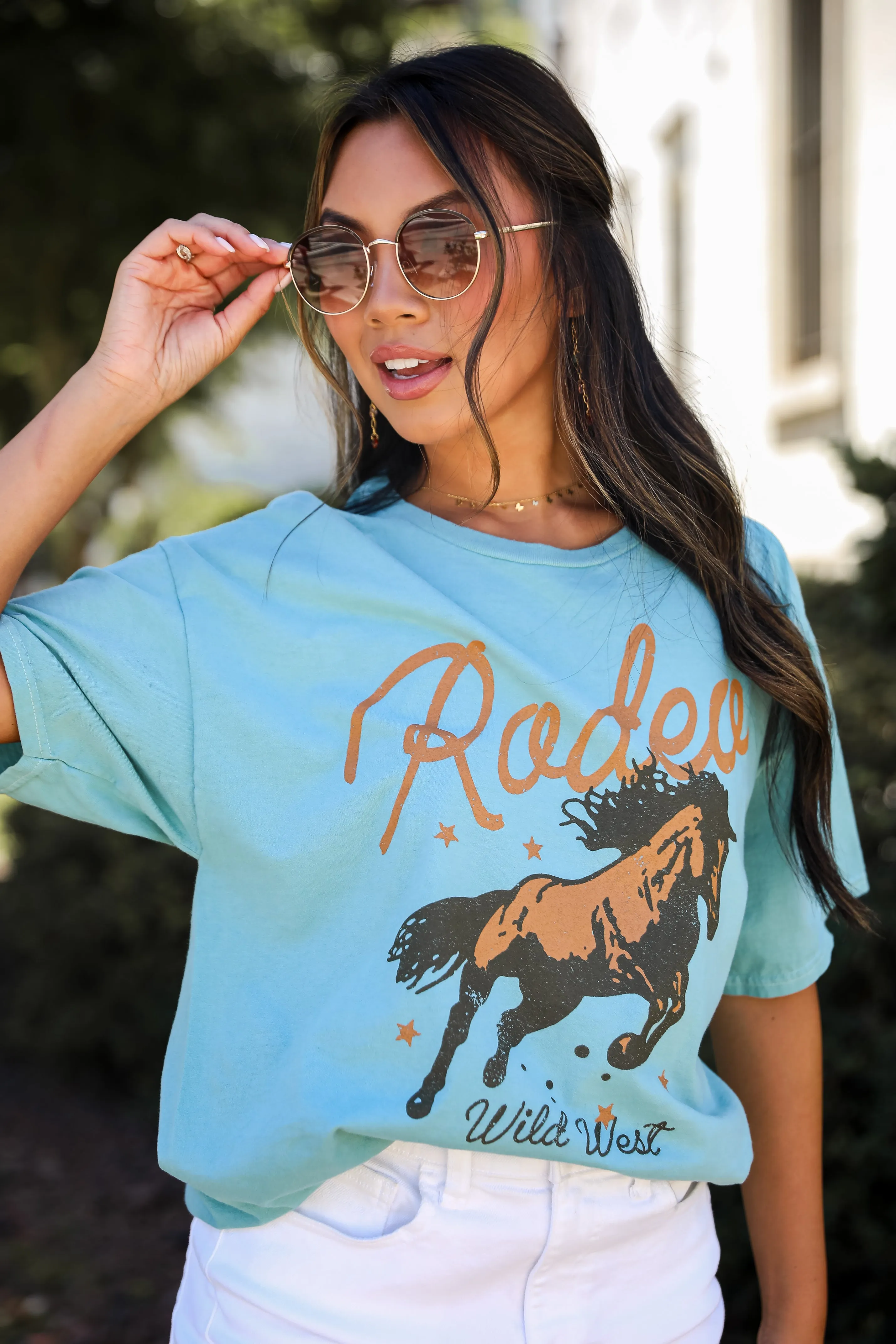 FINAL SALE - Rodeo Teal Graphic Tee