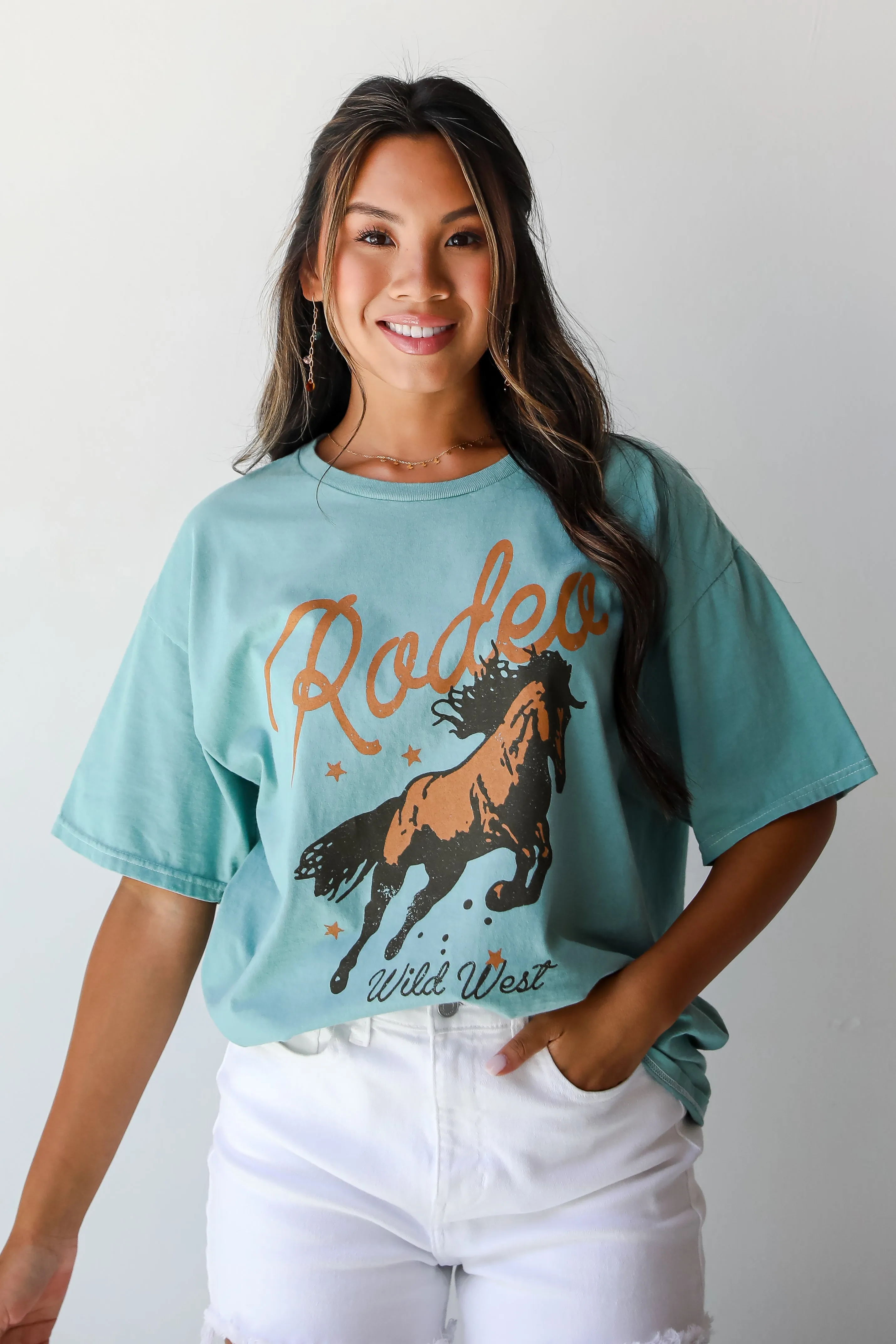 FINAL SALE - Rodeo Teal Graphic Tee