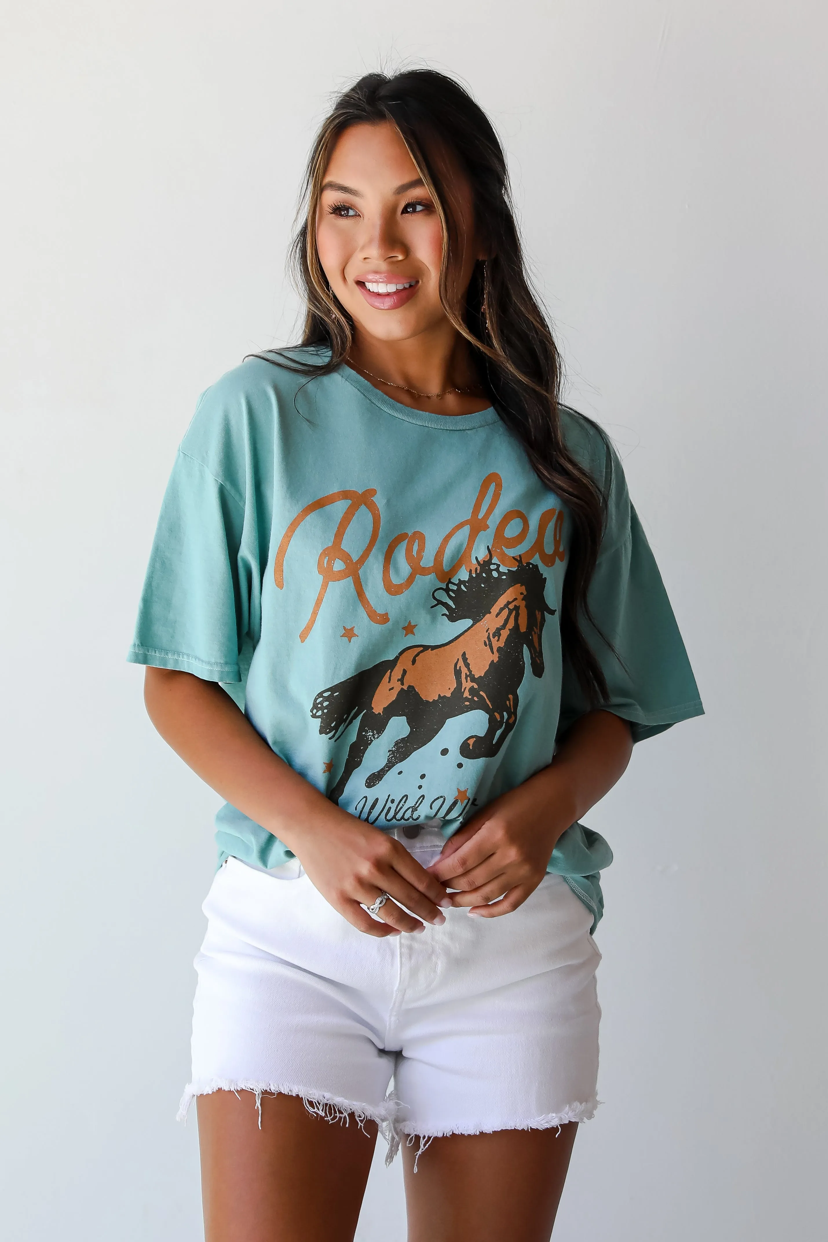 FINAL SALE - Rodeo Teal Graphic Tee