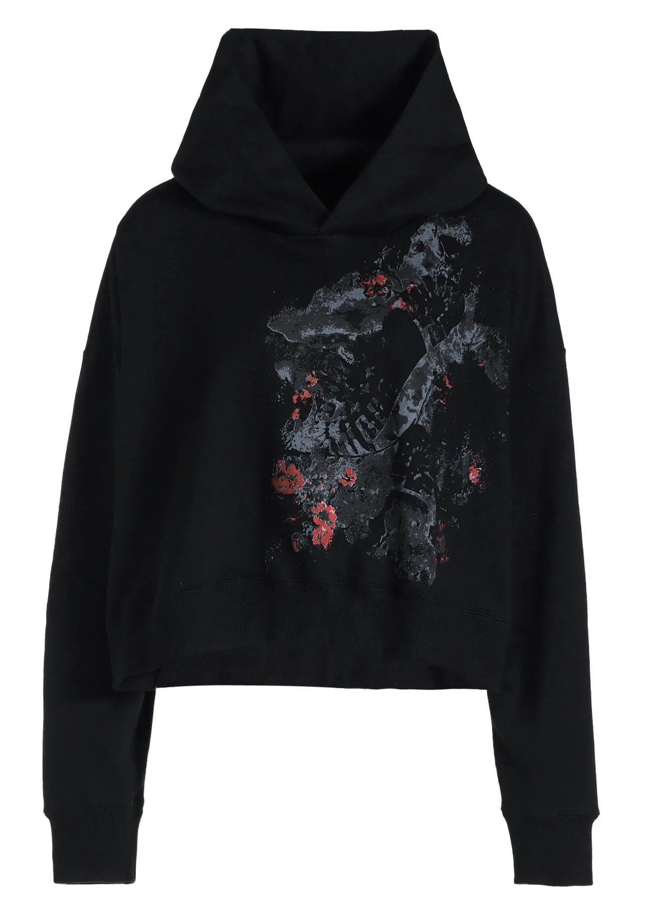 FLOWER   FOOTPRINT CROPPED HOODIE