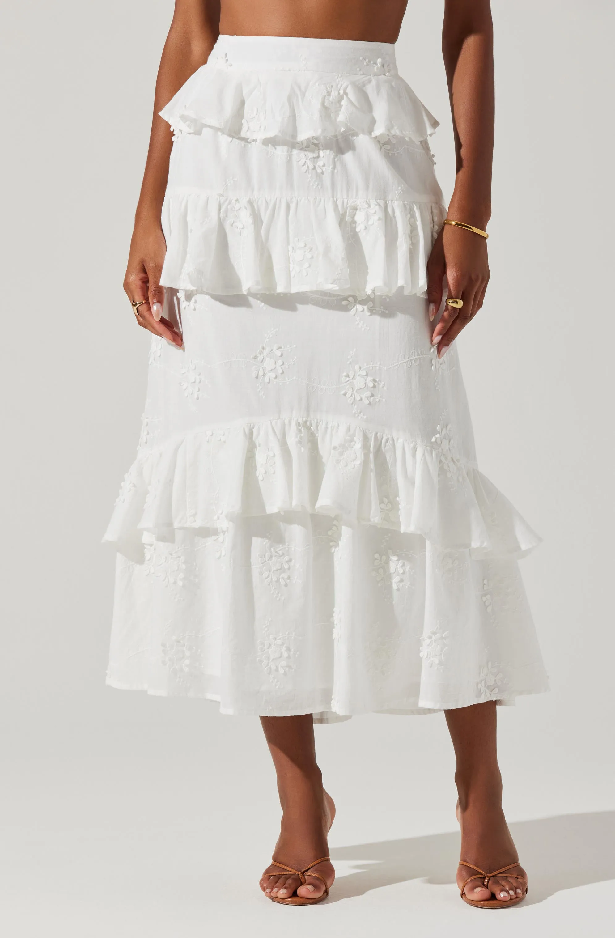 Foufette Tiered Midi Skirt