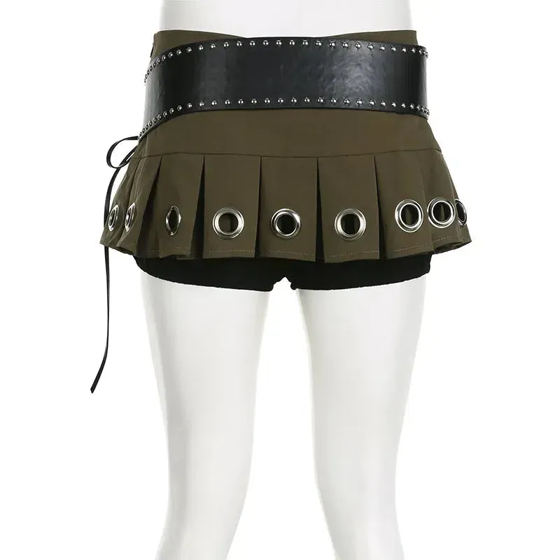 Grunge Belted Extra Mini Skirt