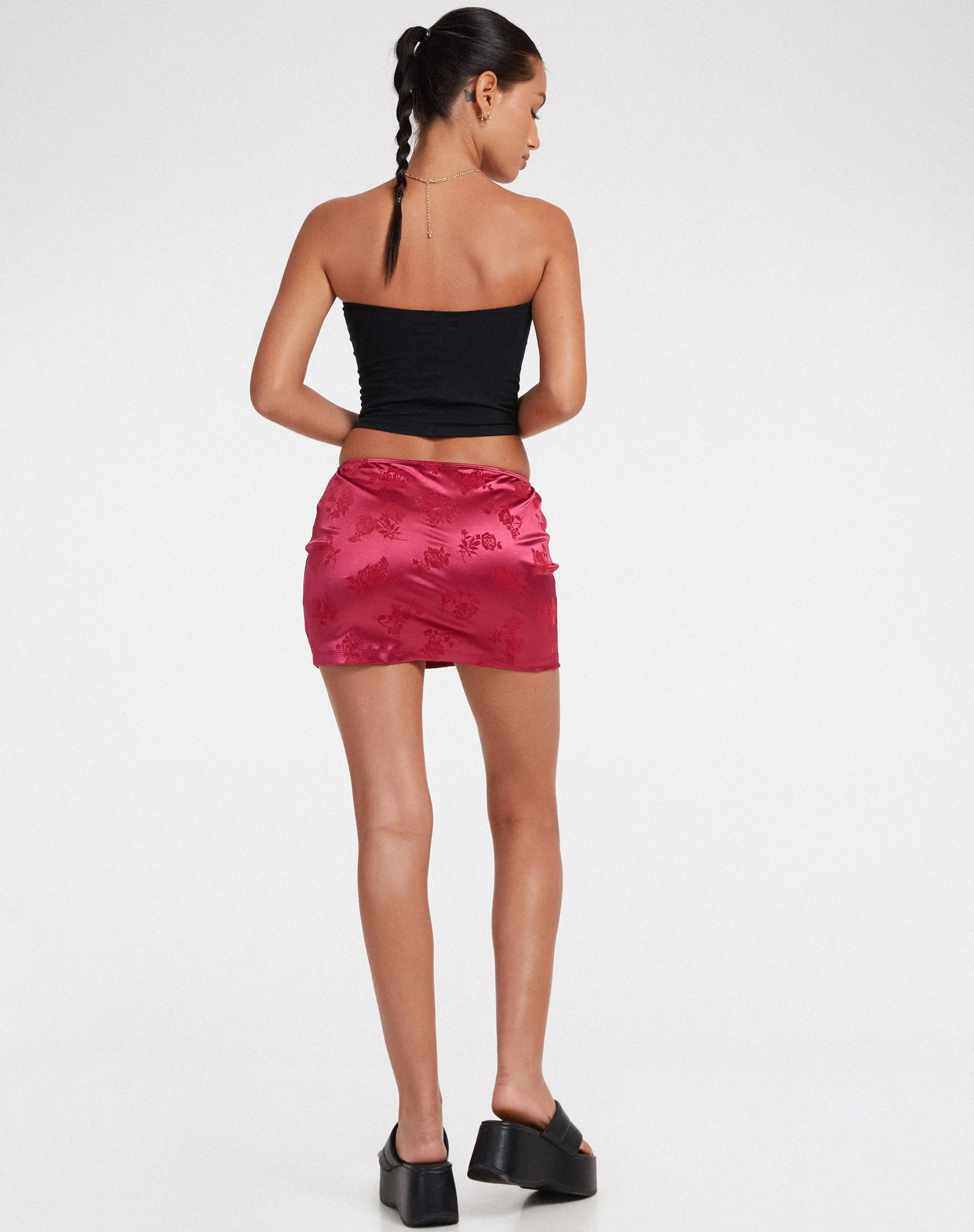 Guida Mini Skirt in Rose Flock Magenta