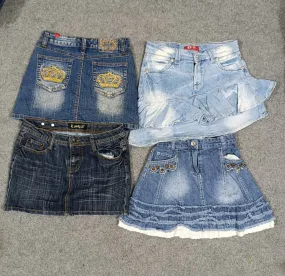 HD068 Ladies y2k denim mini skirts - 30 pcs