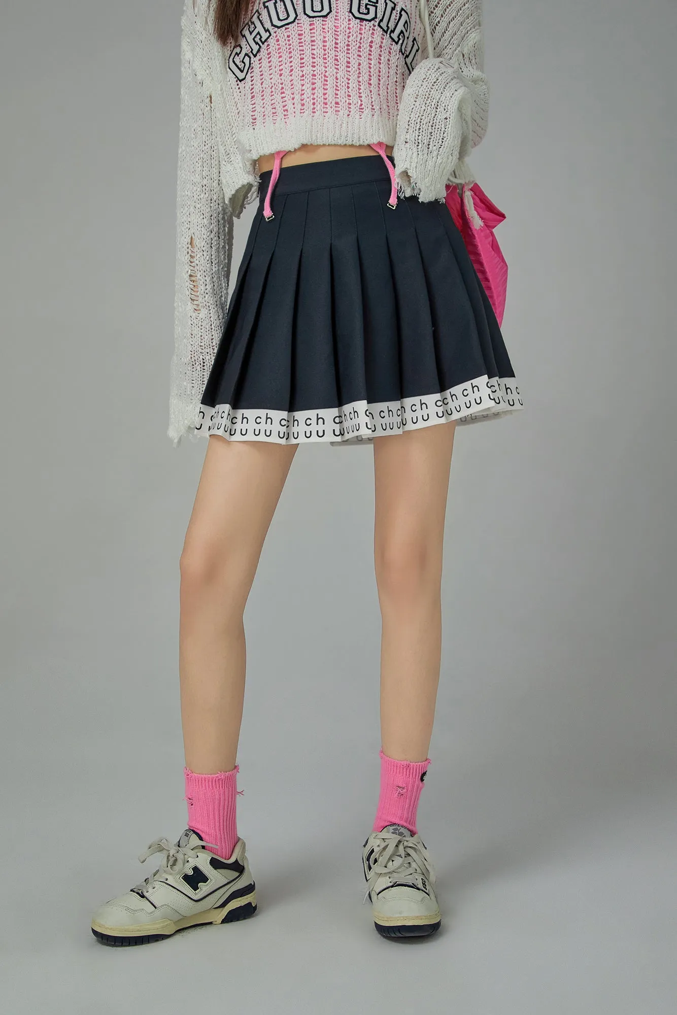 Hem Band Mini Tennis Pleated Skirt