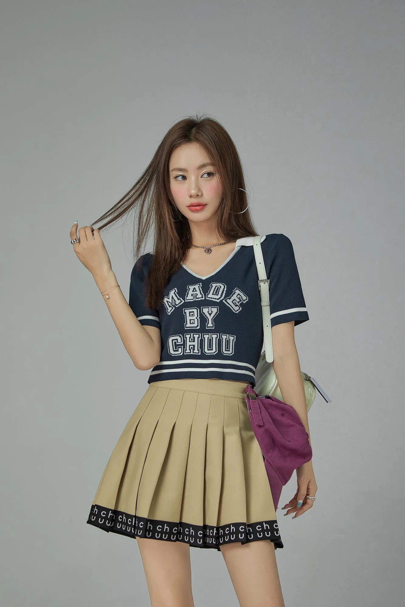 Hem Band Mini Tennis Pleated Skirt