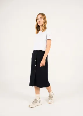 Ile Lacroix Buttoned Wool Skirt - SAINT JAMES x Romain Brifault (NAVY)