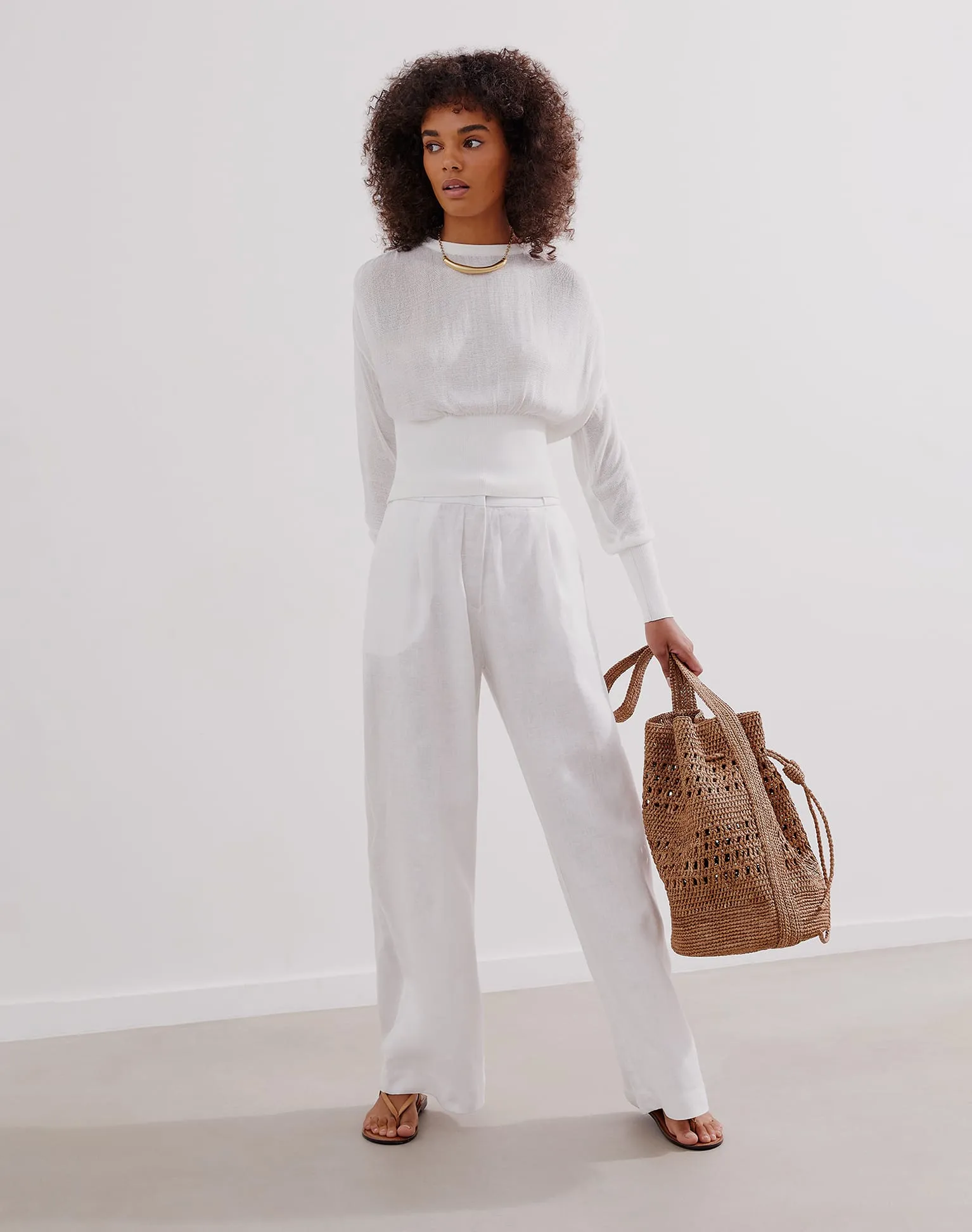 Knit Eliza Blouse (exchange only) - Off White