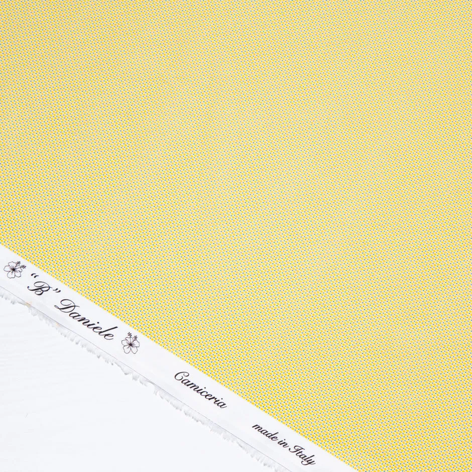 Lemon Spot Blue Dash Printed Pure Cotton