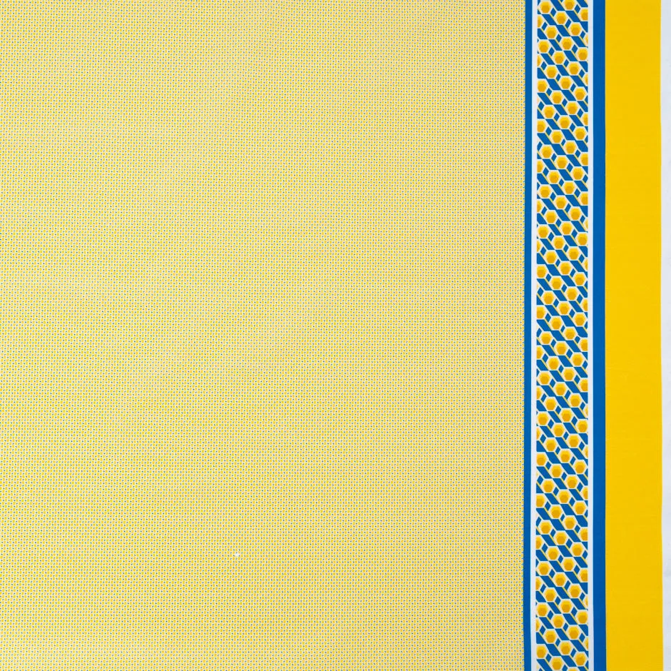 Lemon Spot Blue Dash Printed Pure Cotton