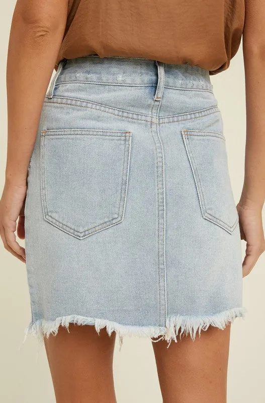 Light Blue Denim Mini Skirt