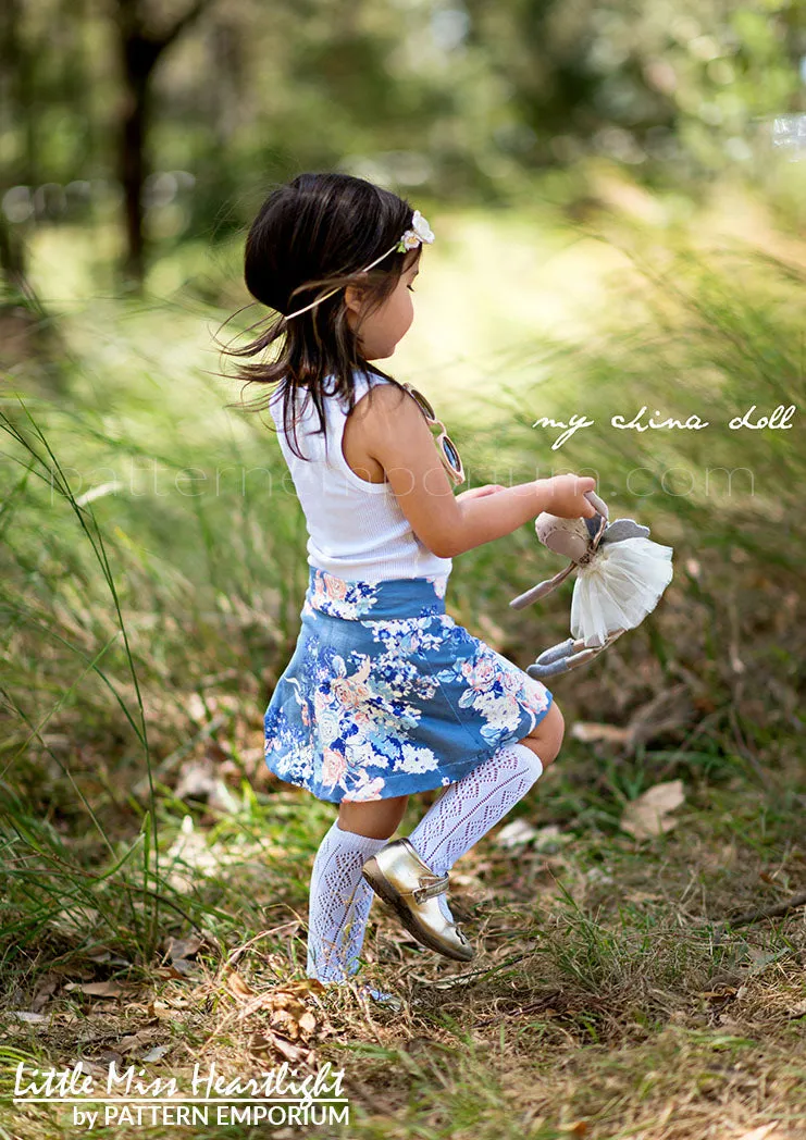 Little Miss Heartlight | Girls Flared Skirt Sewing Pattern