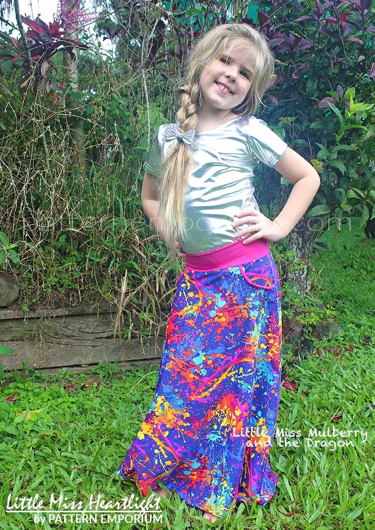 Little Miss Heartlight | Girls Flared Skirt Sewing Pattern