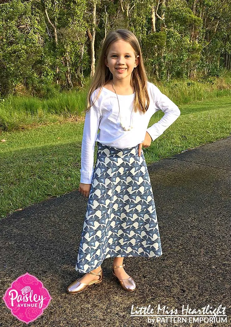 Little Miss Heartlight | Girls Flared Skirt Sewing Pattern