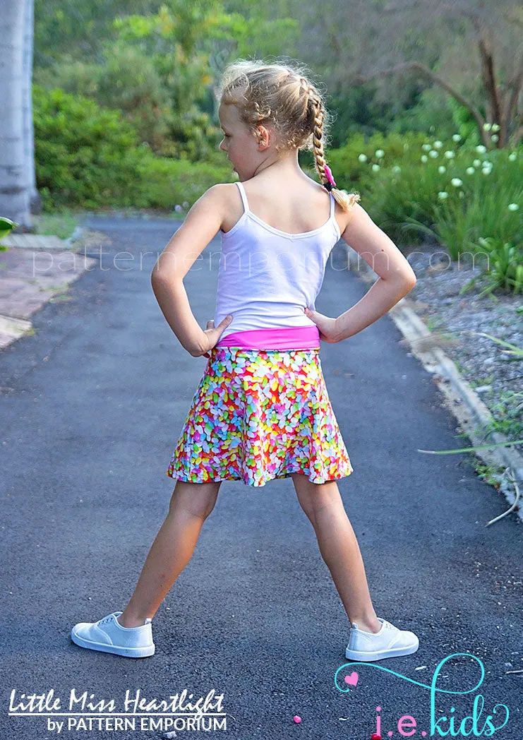 Little Miss Heartlight | Girls Flared Skirt Sewing Pattern