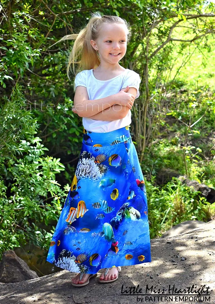 Little Miss Heartlight | Girls Flared Skirt Sewing Pattern