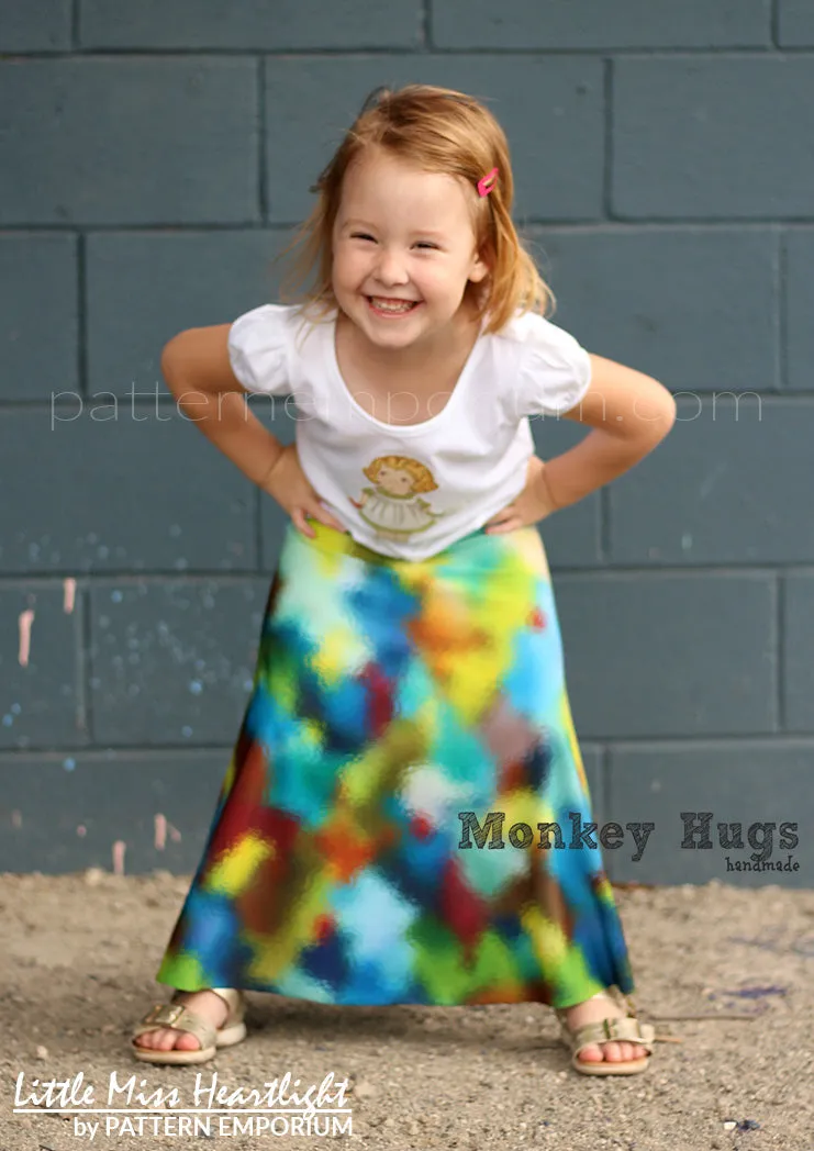 Little Miss Heartlight | Girls Flared Skirt Sewing Pattern