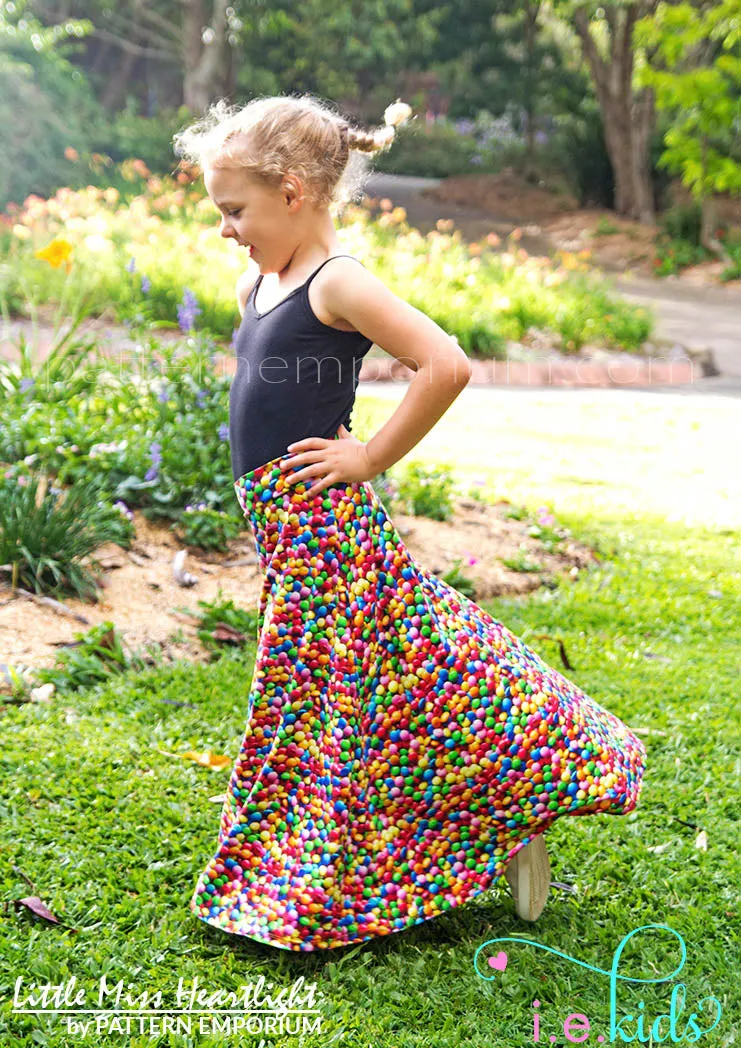 Little Miss Heartlight | Girls Flared Skirt Sewing Pattern