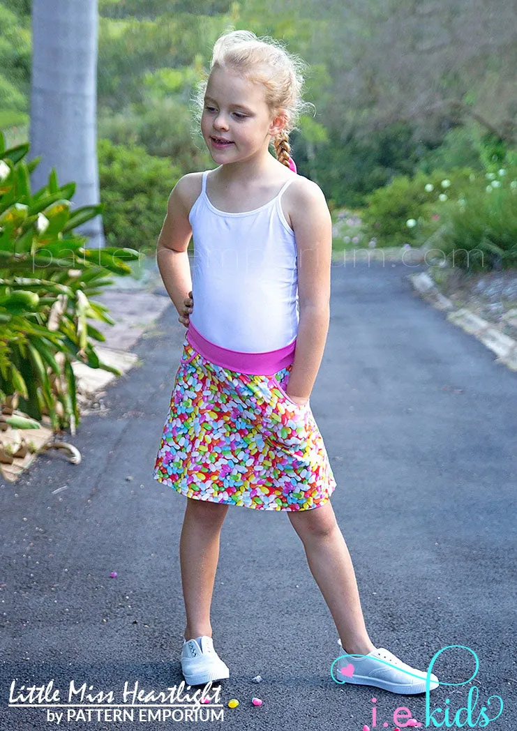 Little Miss Heartlight | Girls Flared Skirt Sewing Pattern