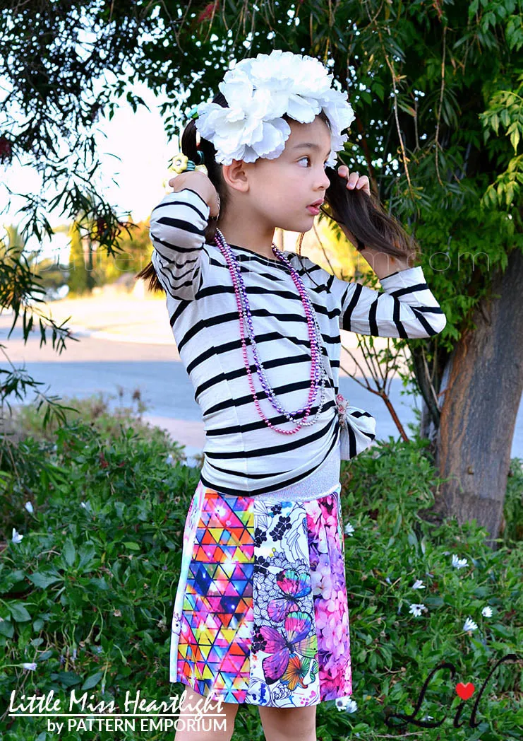 Little Miss Heartlight | Girls Flared Skirt Sewing Pattern