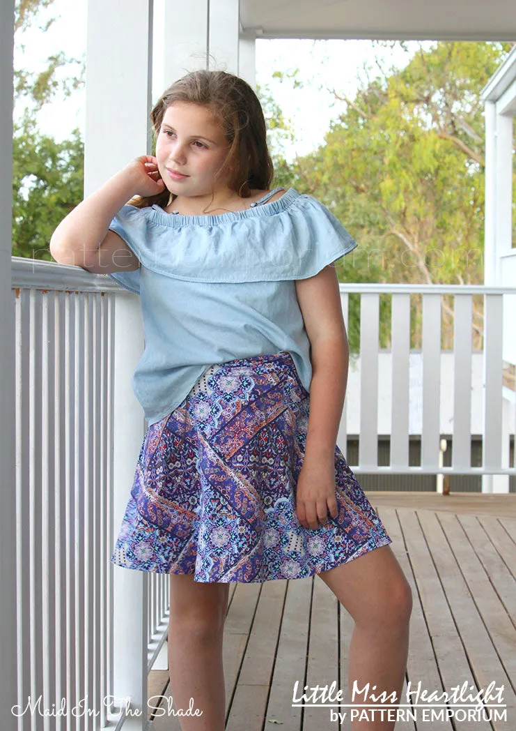 Little Miss Heartlight | Girls Flared Skirt Sewing Pattern