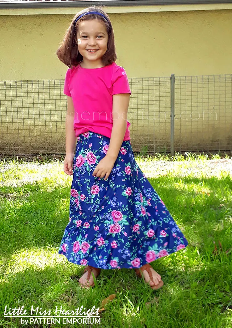 Little Miss Heartlight | Girls Flared Skirt Sewing Pattern