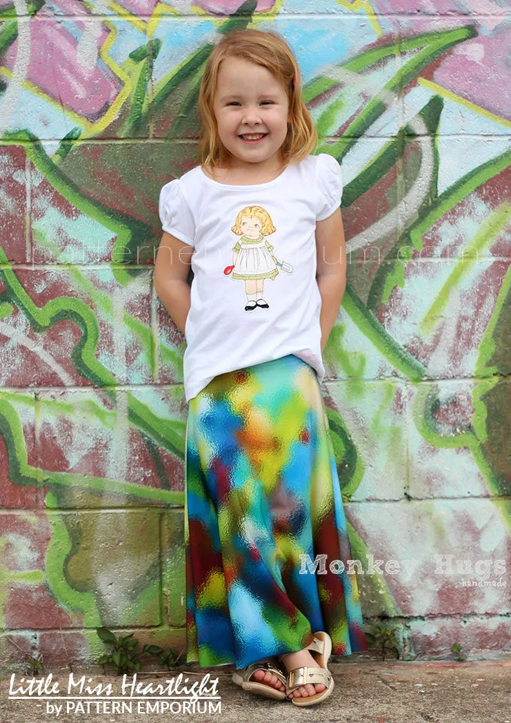 Little Miss Heartlight | Girls Flared Skirt Sewing Pattern